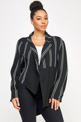 Mod Stripe Blazer – Black